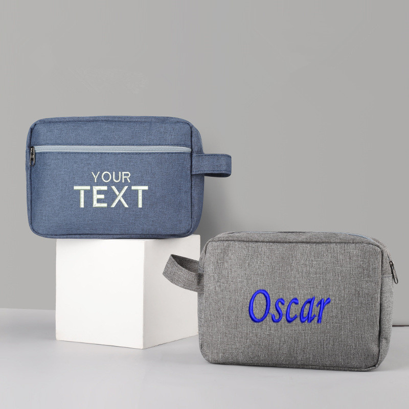 Mens Grooming Kit Case - Custom Embroidery Name Man Washbag Groomsmen