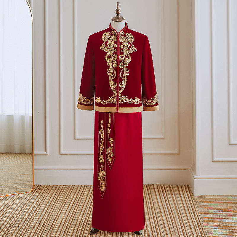 Men'S Grooming Trends - Velvet Xiuhe China Trend Men's Wedding