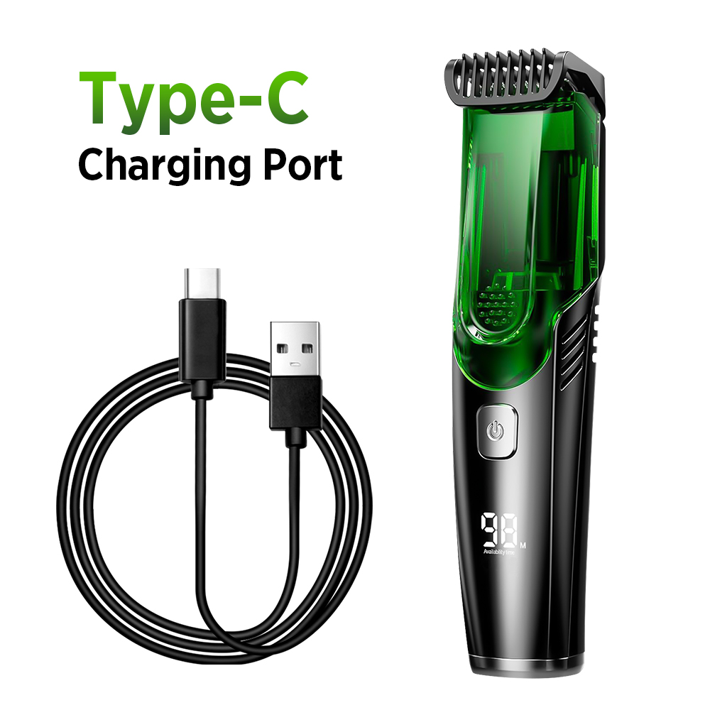 Men'S Grooming Vacuum - Cordless Men Beard Trimmer Electric Shaver
