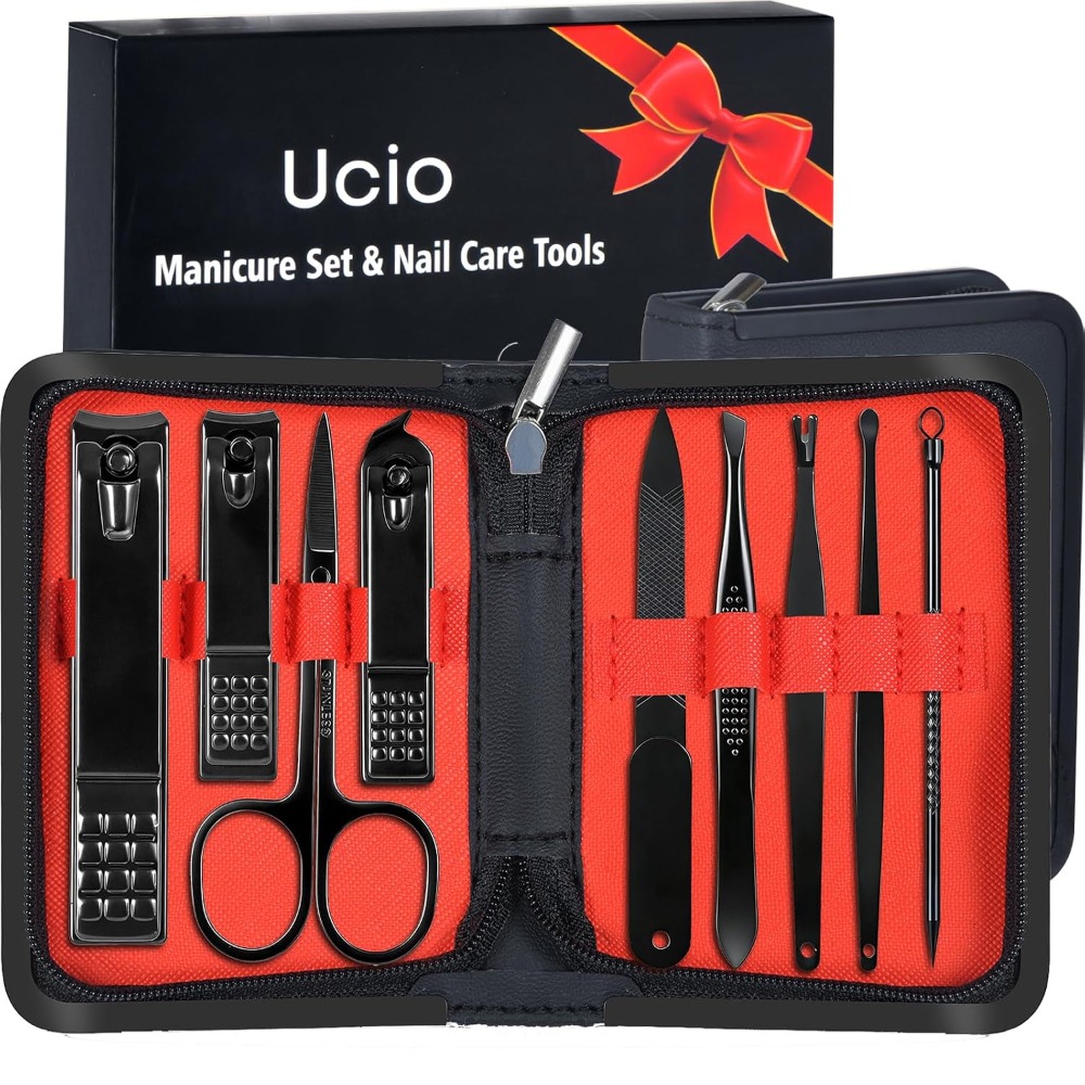 Mens Grooming Kit Case - Professional Manicure Pedicure Kit for Men