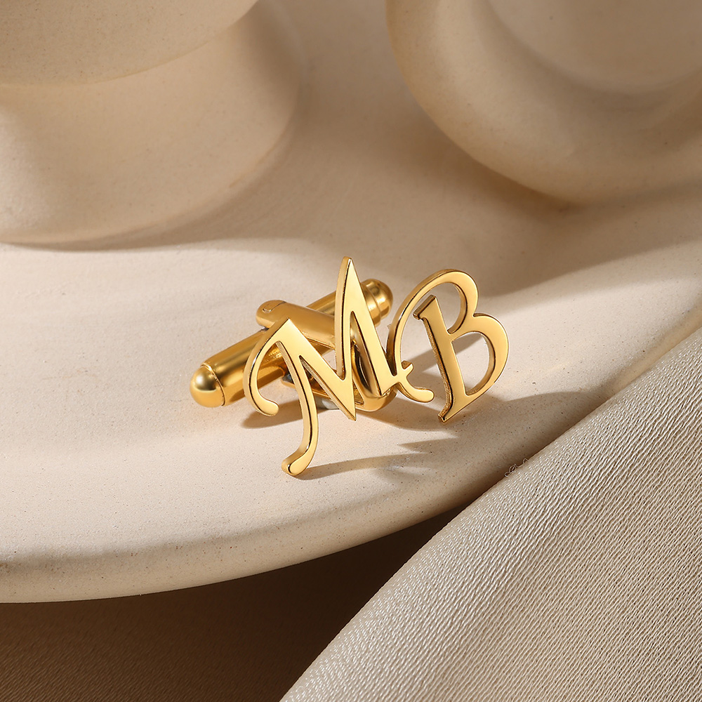 Men Grooming Usa - Customized Initial Letter Cufflinks For Men