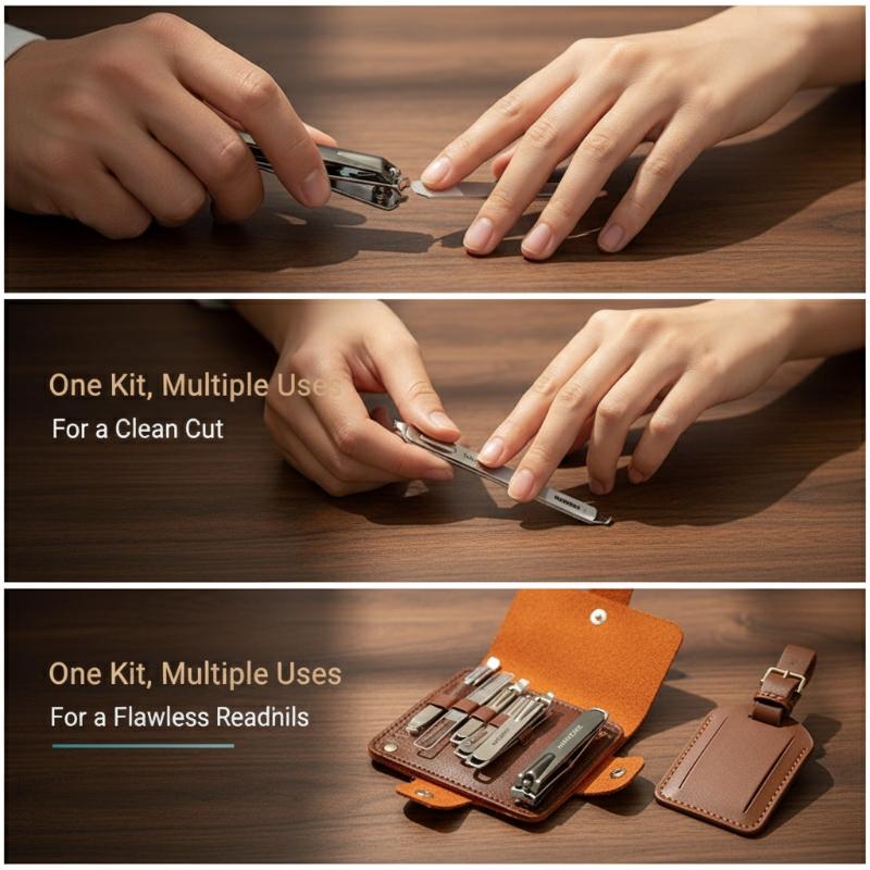 Mens Grooming Kit Case - Manicure Pedicure Kit 10 Pcs Professional