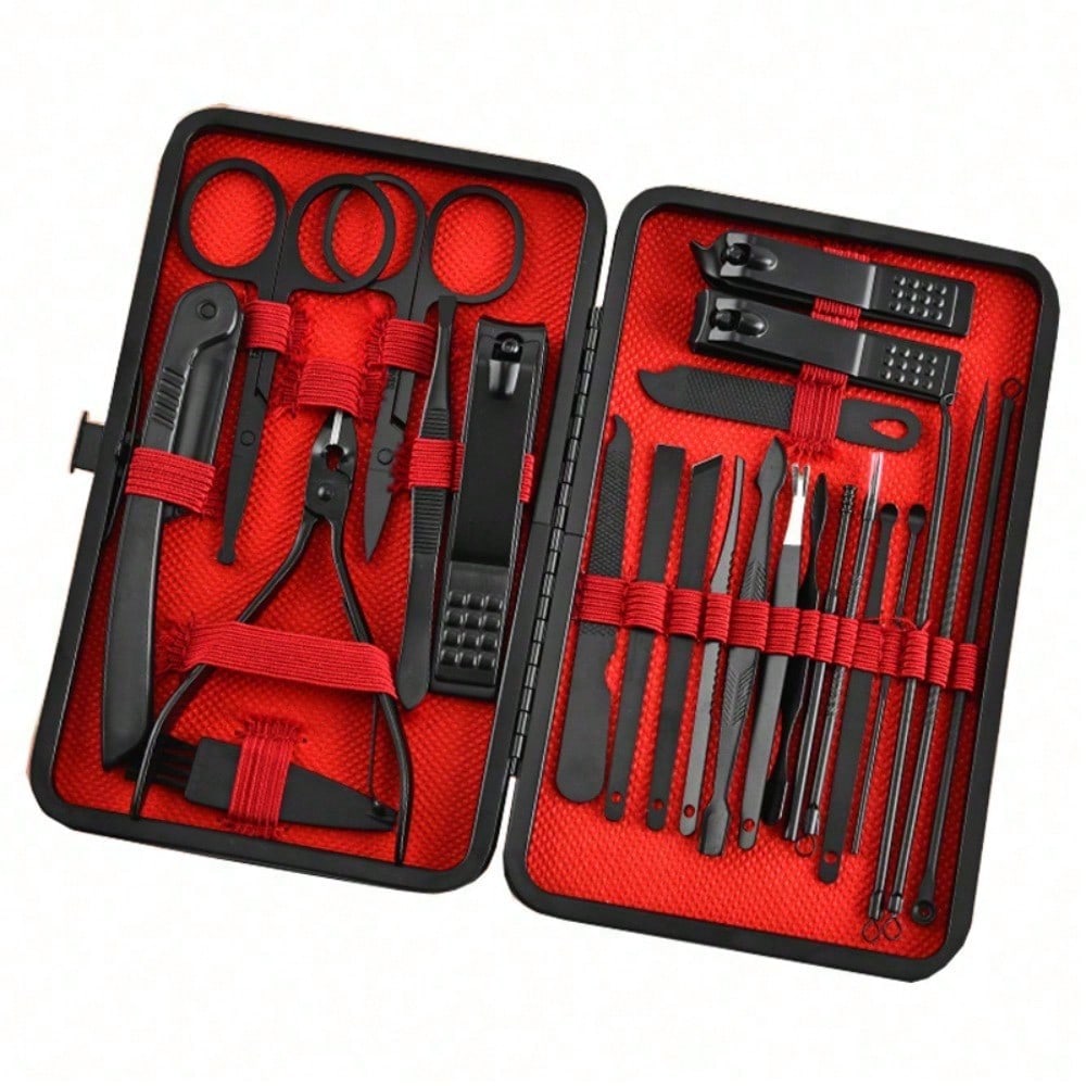 Mens Grooming Kit Case - 8/24pcs Professional Manicure Set & Pedicure
