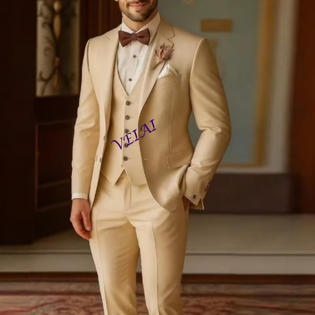 Men'S Grooming Daily - CustomizedNew Champagne Men Suit Wedding Party