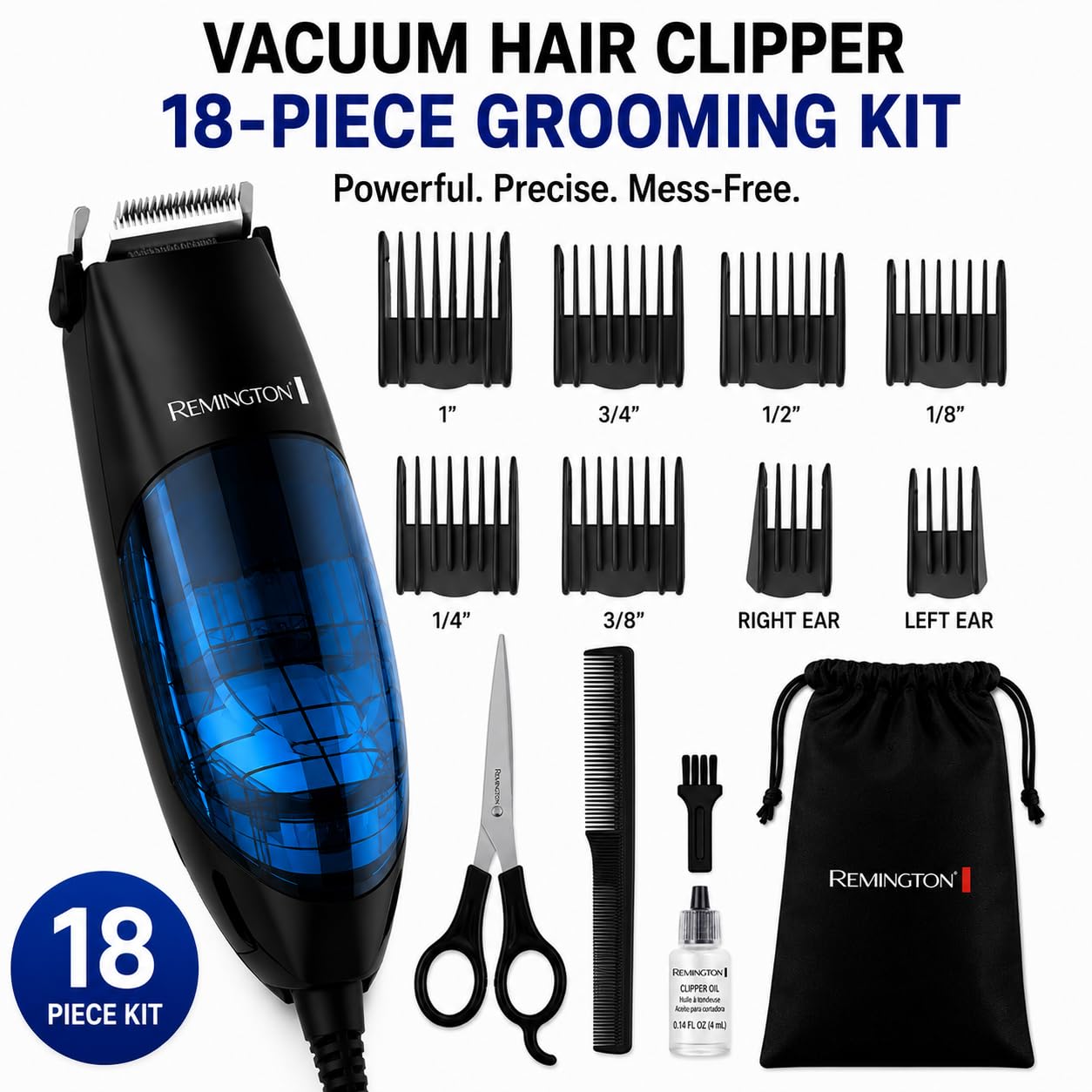 Mess-Free Vacuum Hair Clippers - огляд і ціна Men'S Grooming Vacuum