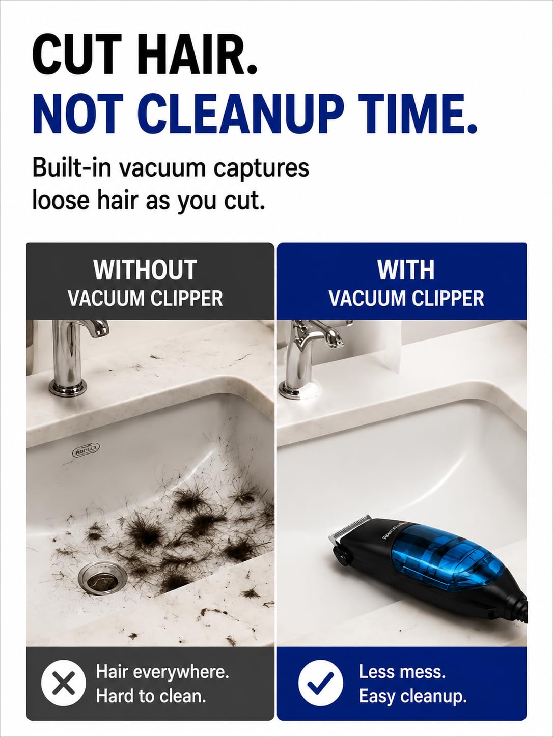 Mess-Free Vacuum Hair Clippers - огляд і ціна Men'S Grooming Vacuum