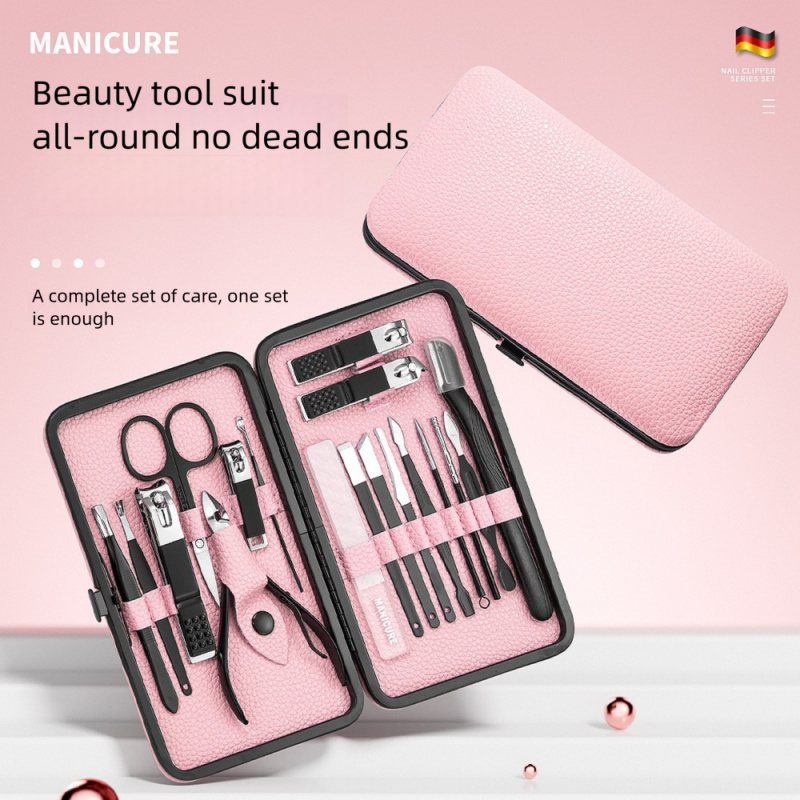 18pcs Manicure Pedicure Set, P - огляд і ціна Mens Grooming Kit Case