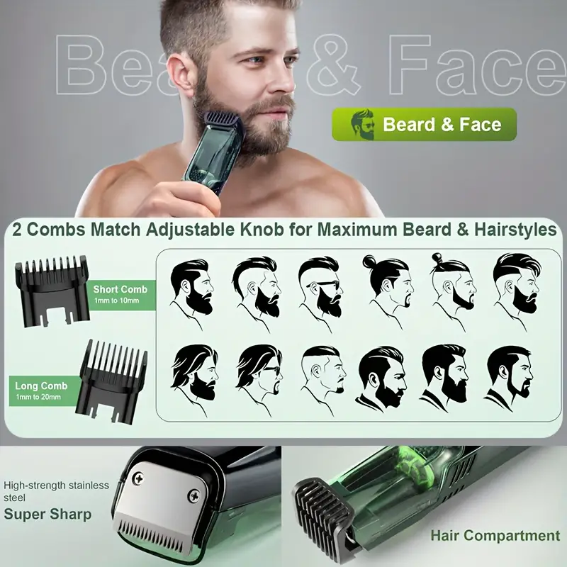 Cordless Men Beard Trimmer Rec - огляд і ціна Men'S Grooming Vacuum