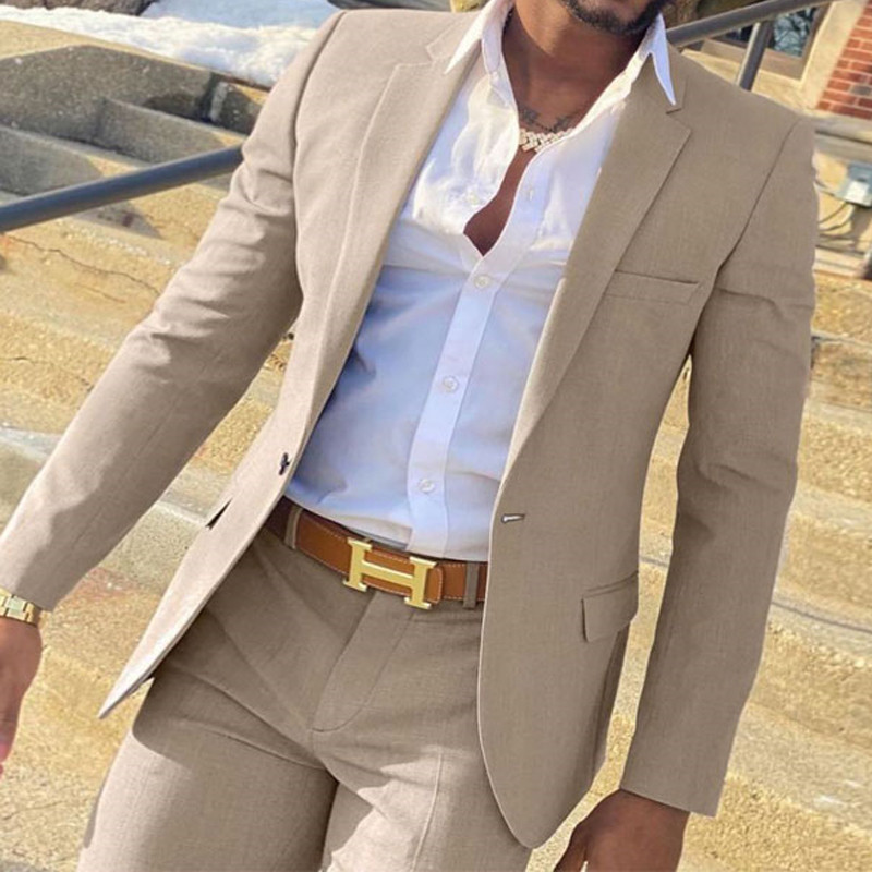 2 Pieces Beige Suit for Men Sl - огляд і ціна Men'S Grooming Daily