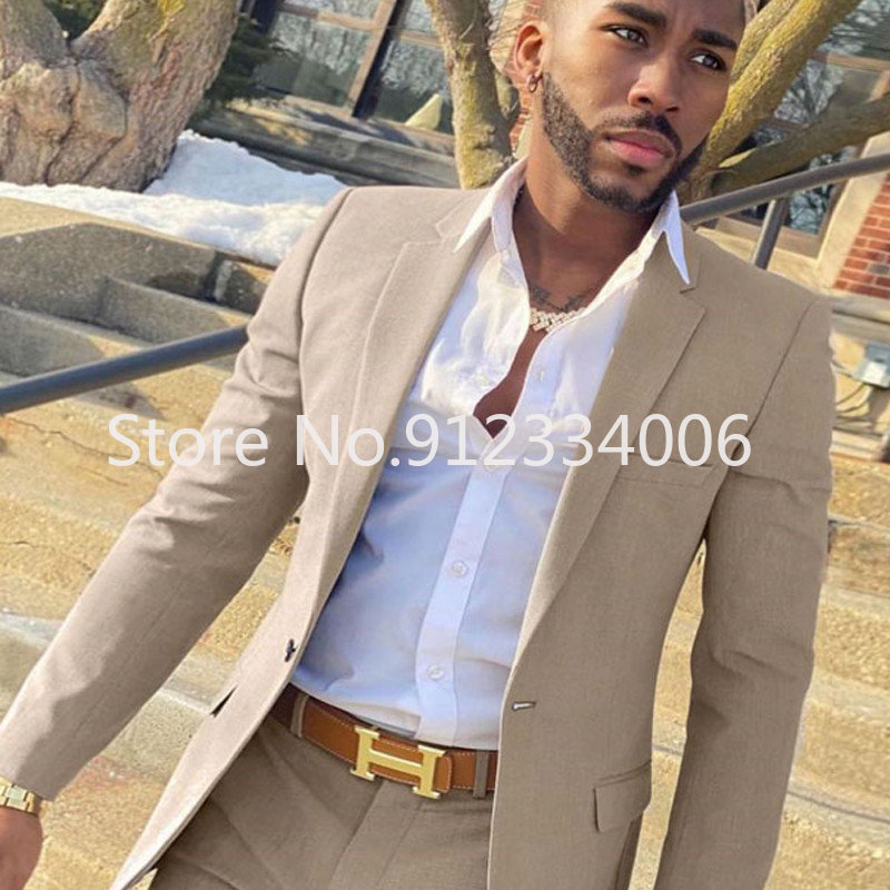 2 Pieces Beige Suit for Men Sl - огляд і ціна Men'S Grooming Daily