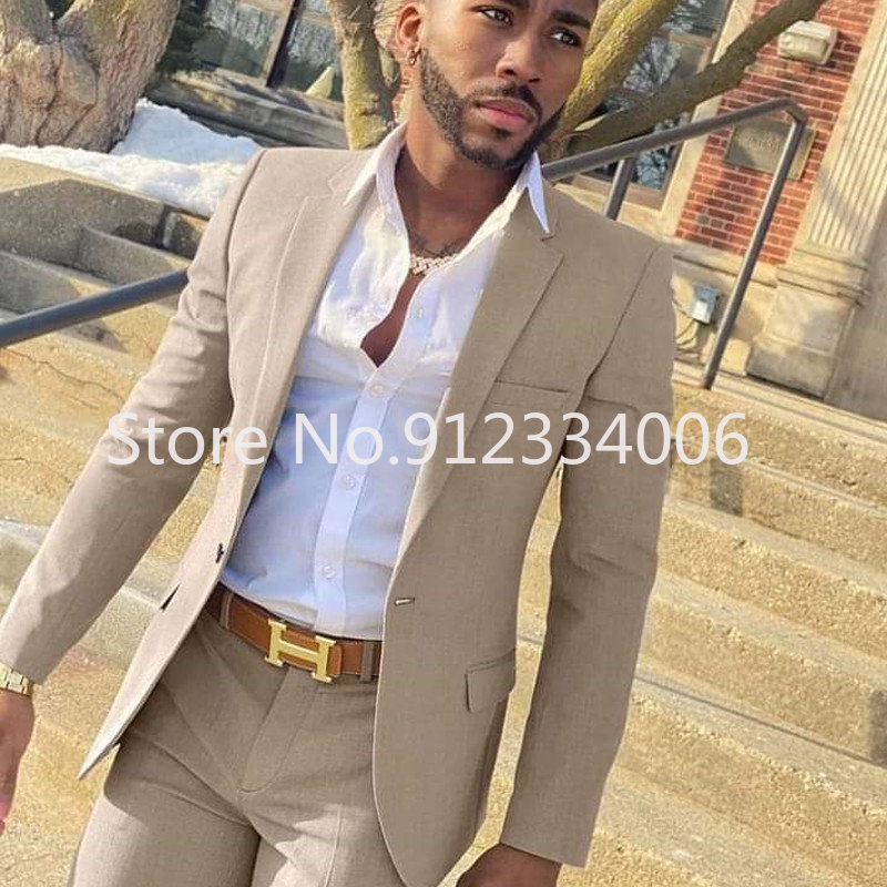 2 Pieces Beige Suit for Men Sl - огляд і ціна Men'S Grooming Daily