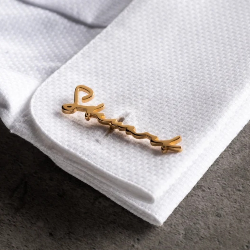 Custom Name Cufflinks 18K Gold - огляд і ціна Men Grooming Usa