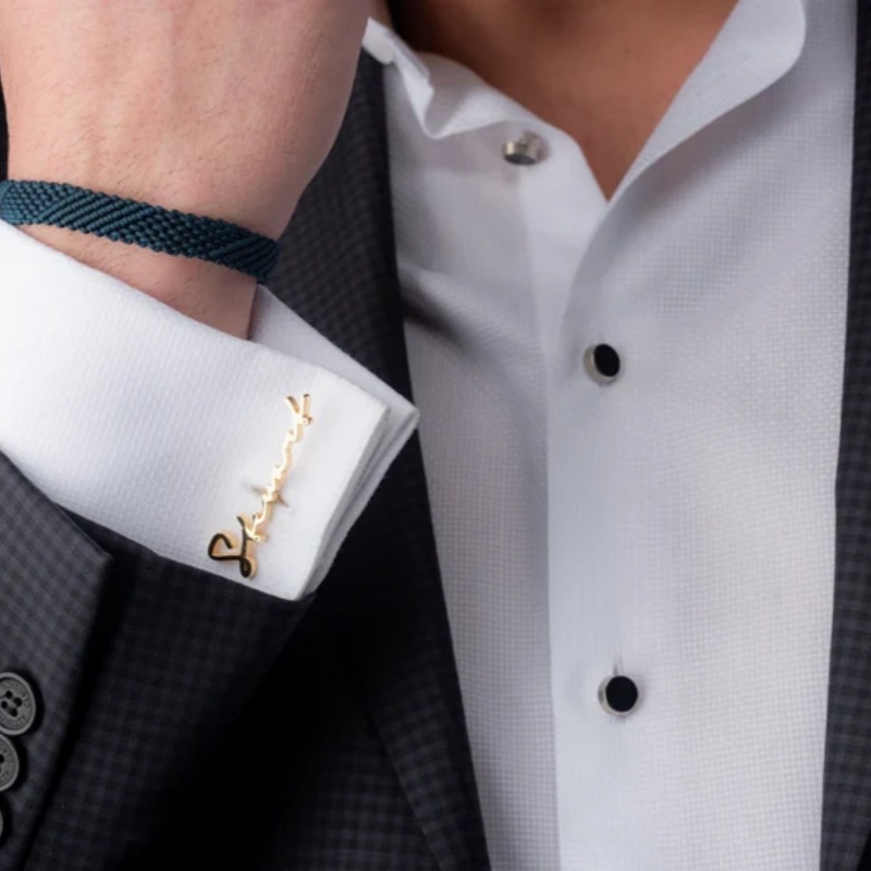 Custom Name Cufflinks 18K Gold - огляд і ціна Men Grooming Usa