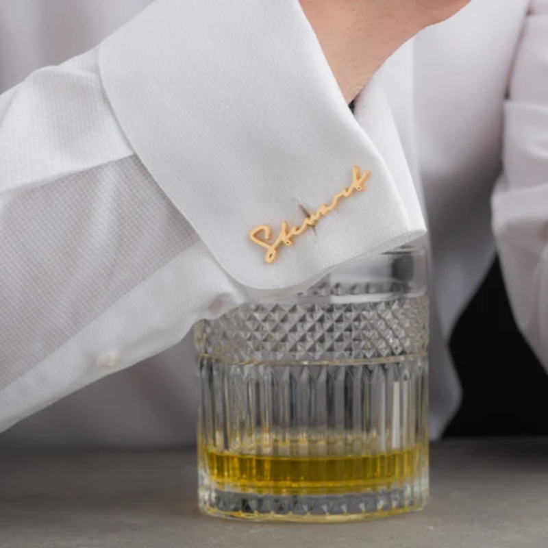 Custom Name Cufflinks 18K Gold - огляд і ціна Men Grooming Usa