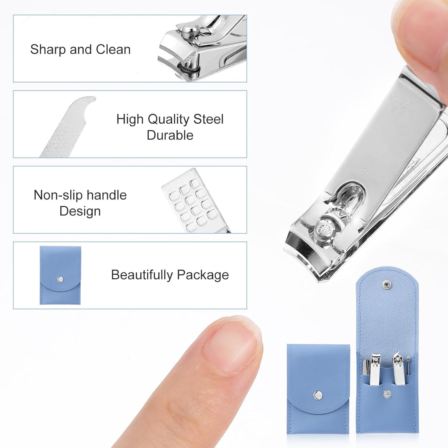4 Pieces Nail Clipper Set, Sta - огляд і ціна Mens Grooming Kit Case