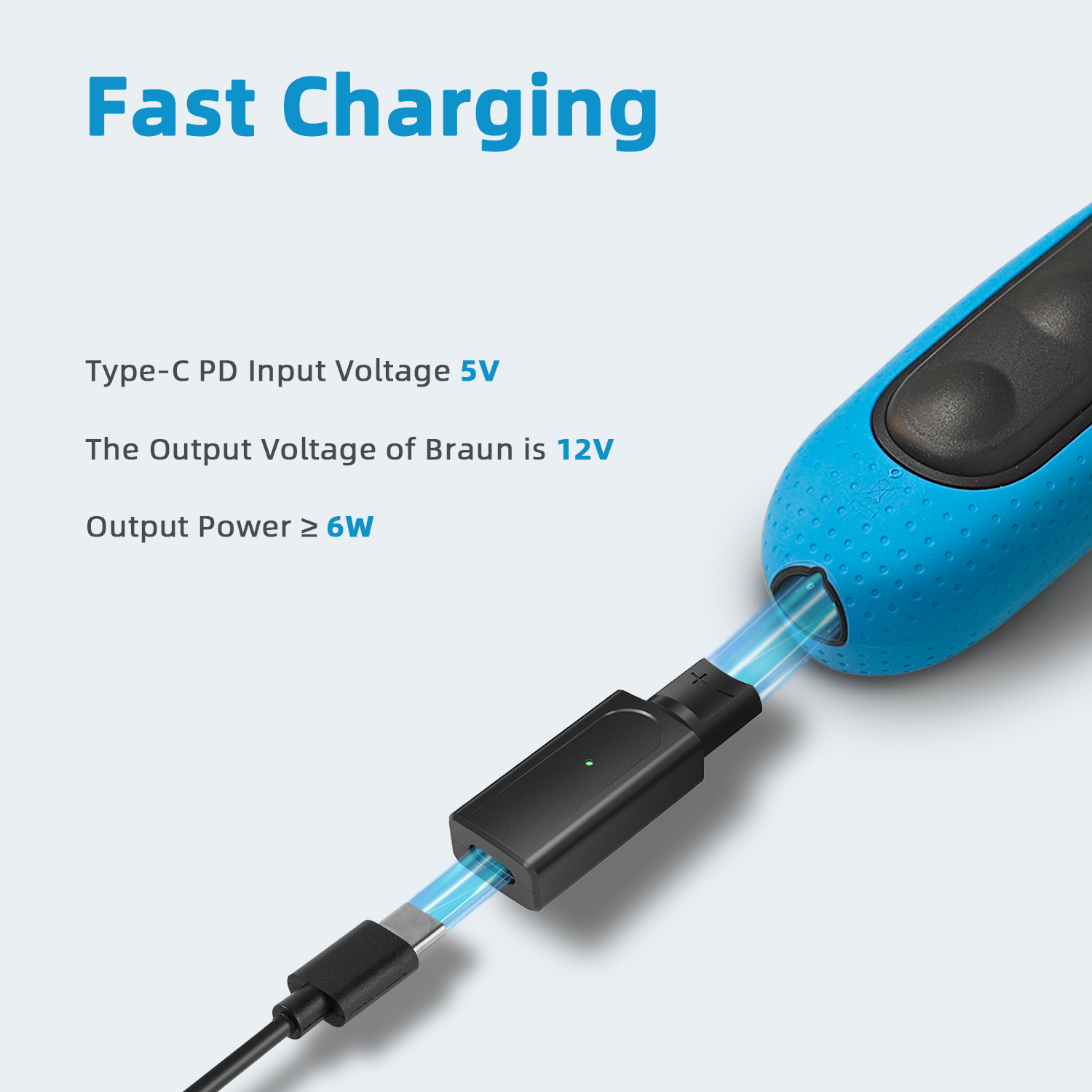 Brangdy 12V Type-C Shaver Adap - огляд і ціна Electric Shaver Rotary