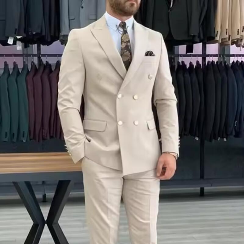 New Beige Men Suits Double Bre - огляд і ціна Men'S Grooming Daily