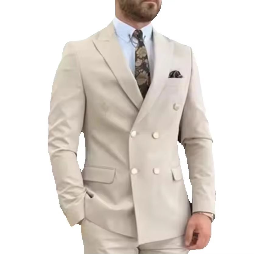 New Beige Men Suits Double Bre - огляд і ціна Men'S Grooming Daily